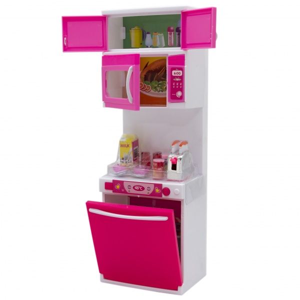 Кукольная кухня Qun Feng Toys 47.5x9.5x35 см Розовая QF26211PW
