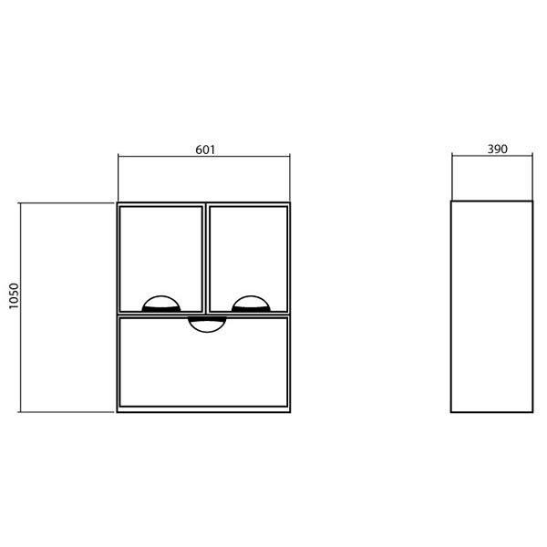 Шкаф Аква-Родос 05TК2 навесной с корзиной для белья