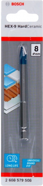 Сверло для плитки Bosch HEX-9 HardCeramic 8x90 мм 1 шт. 2608579508
