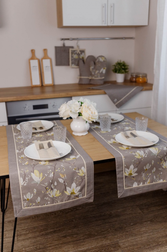 Раннер с кантом Магнолия цветы 40x140 см La Nuit