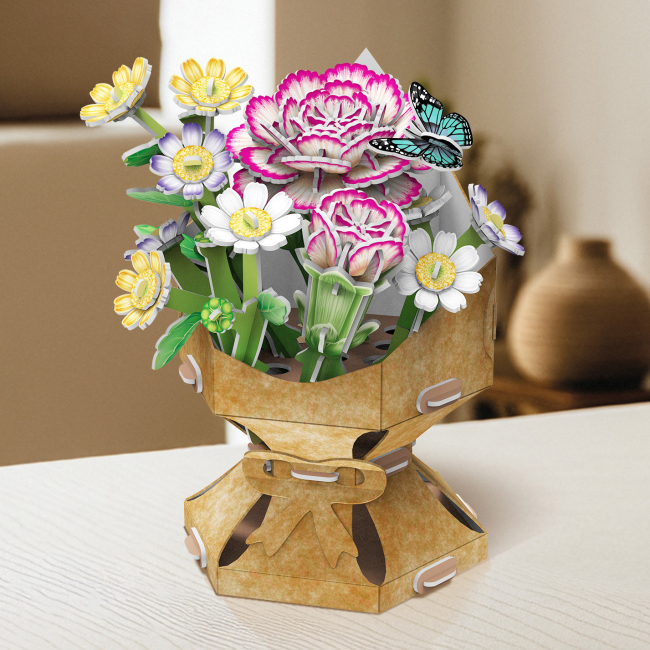 3D-пазл CubicFun Букет квітів Гвоздики W3300h