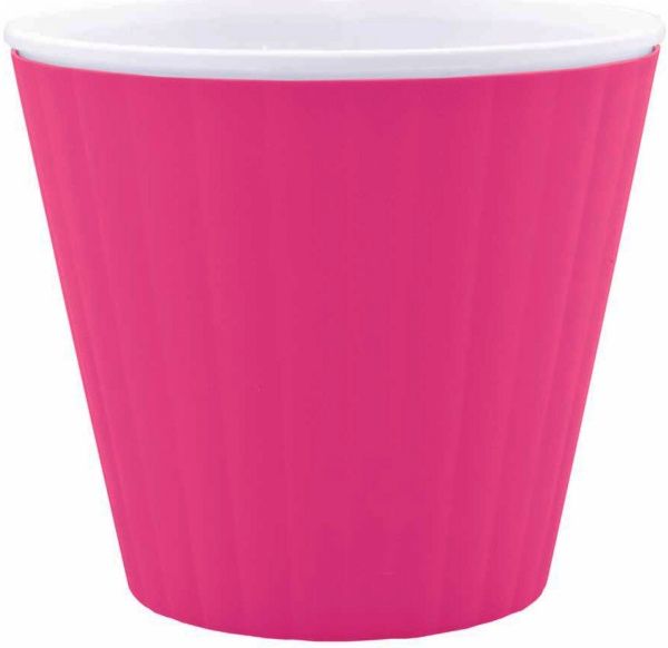 Горщик пластиковий Алеана Ібіс круглий 1л малиновий із білим 