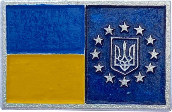 Значок Украина- Европа сине-желтый