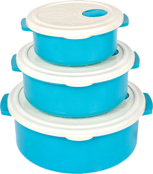 Набір контейнерів 3 шт. BG-421 B блакитний з білим Bager