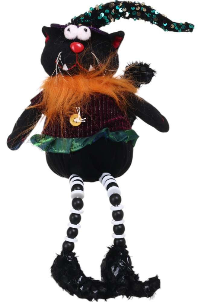 Декорация Хэллоуин кот сидящий черный 17 х 55 см 2 вида в ассортименте