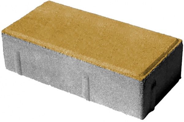 Тротуарная плитка Кирпичик 200х100х60 желтая