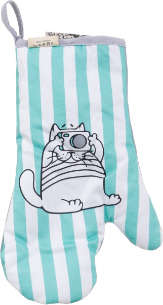 Рукавица кухонная Котик 20x30 см ментоловый La Nuit 