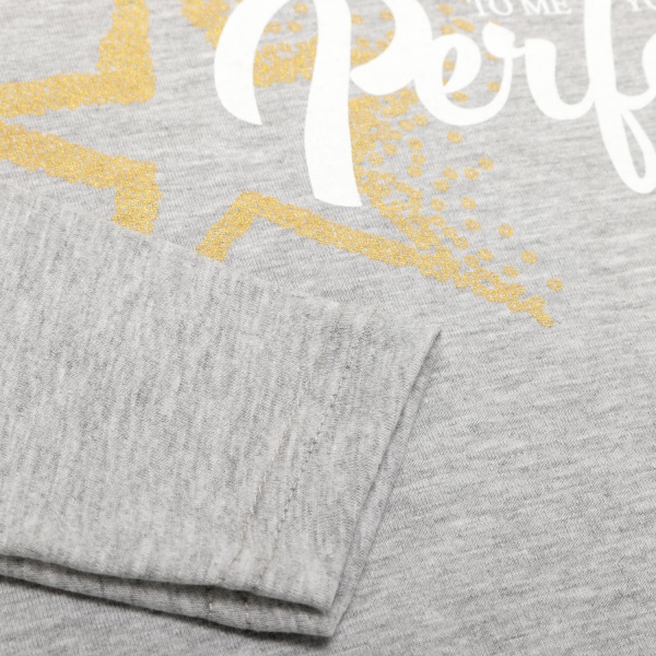 Реглан для девочки Luna Kids Perfect р.134 серый меланж 