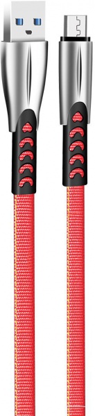 Кабель ColorWay USB - MicroUSB (zinc alloy) 2.4а 1 м red (CW-CBUM011-RD) 