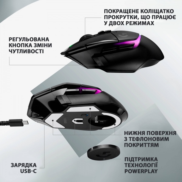 Мишка бездротова Logitech G502 X Plus black (910-006162) 