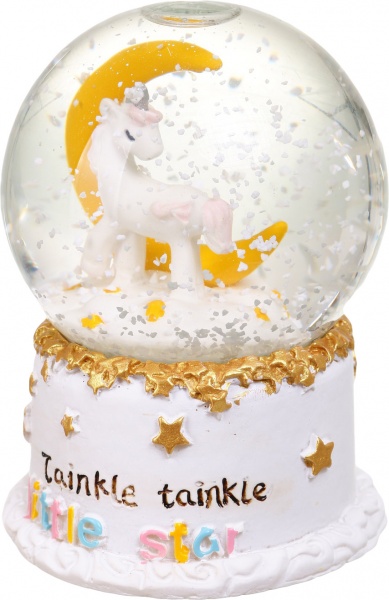 Сувенир новогодний с подсветкой шар снежный единорог 1828-65 светодиодная (LED) 