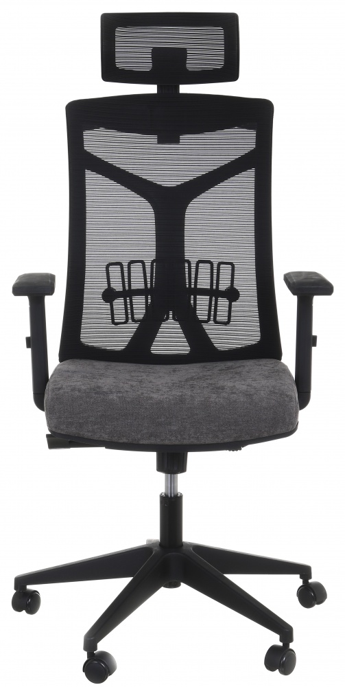 Кресло офисное Центр Меблів Тонго 64,5х70х124 см серый/черный