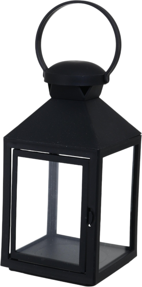 Підсвічник-ліхтар порожній квадрат 10х10х20 см чорний Pako-If