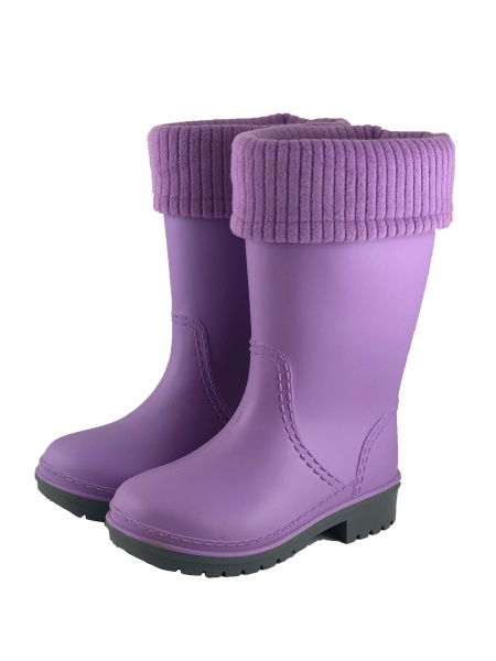 Сапоги резиновые для девочекдетские Alisa Line Win размер 40 серо-сиреневый 
