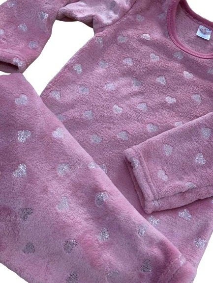 Пижама детская для девочек Моя планета розовые сердца р.122–128 бело-розовый Пж601-13 