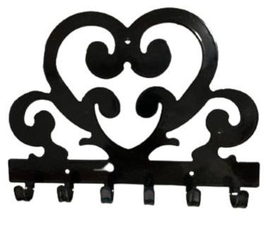 Ключниця Серця 20,5х17 см чорний (КЛ-2051701)