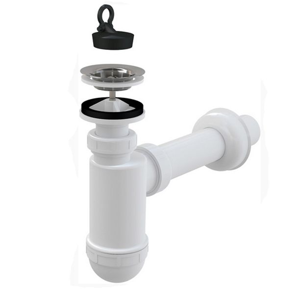 Сифон для умывальника Alca Plast d40 с нержавеющей решеткой d63