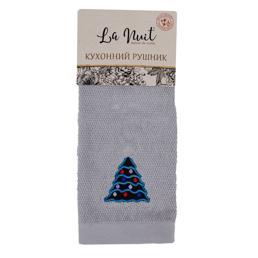 Полотенце махровое Новый Год 40x60 см серый La Nuit
