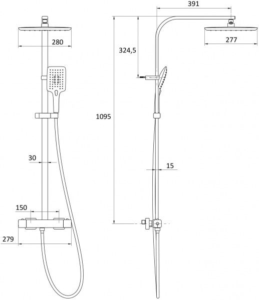 Душевая система Imprese Centrum T-15430