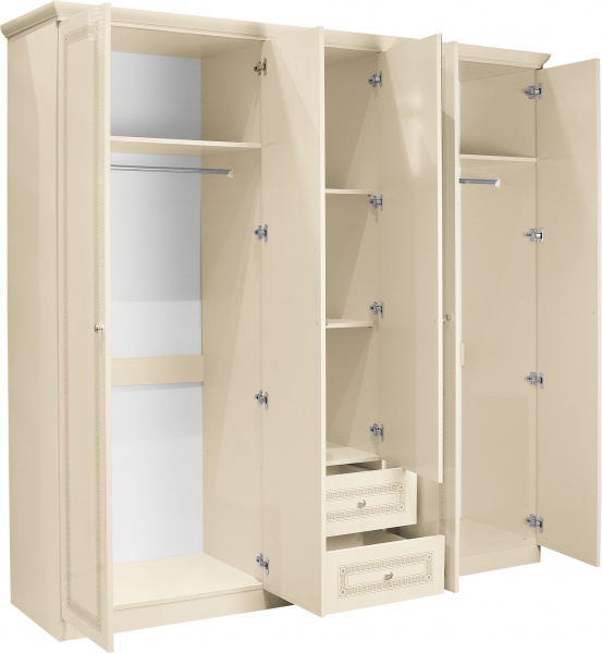 Шкаф Embawood Стелла 5-дверный кремовый 