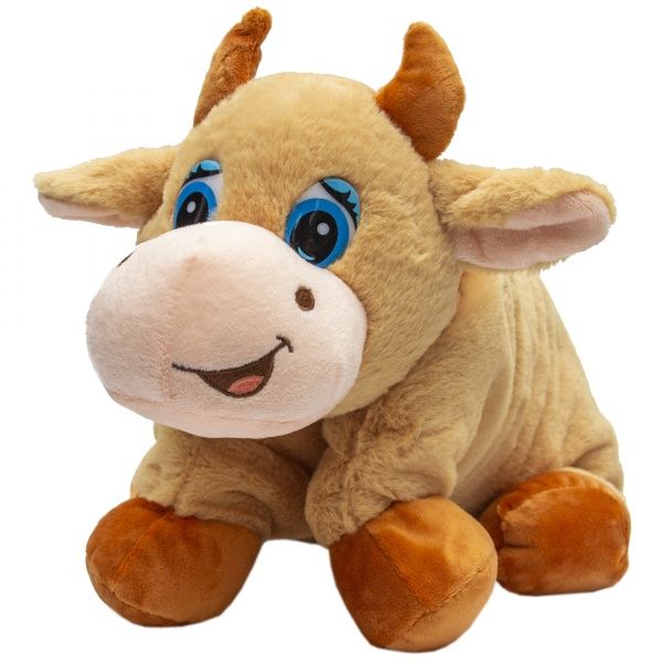 Подушка декоративная игрушка Коровка 40 см, бежевая 394769 