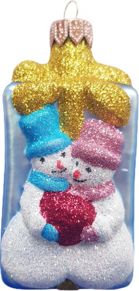 Игрушка на елку Юріта Подарок голубой 9,2 см 1123M