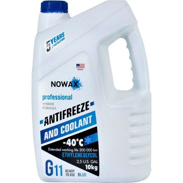 Антифриз Nowax G11 -40 °С (NX10002) 10кг синій 