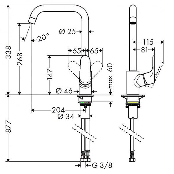 Смеситель для кухни Hansgrohe Focus 260 31820000