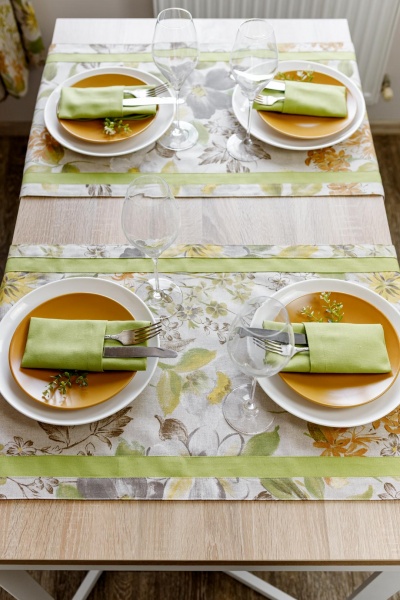 Дорожка (раннер) Цветок зеленый 40x140 см La Nuit 