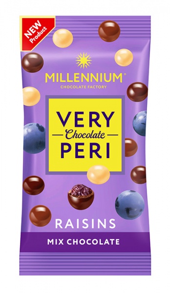 Драже Millennium изюм в черном, белом и молочном шоколаде 45 г (Very Peri) 