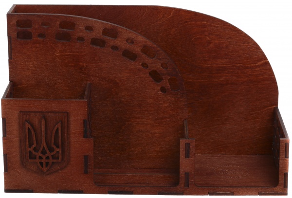 Подставка для канцелярии Моя страна 27,2x16,4x10,2 см с подставкой для телефона Красное дерево Nice goods