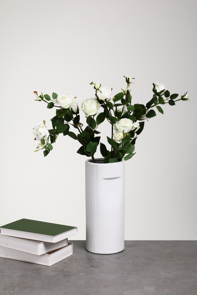 Ваза керамическая Pinsung Ceramics Nooka 27,5 см белая матовая PS33412