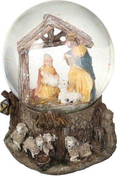 Декорація новорічна Куля музична Народження у стайні 10 см ZY17597K 