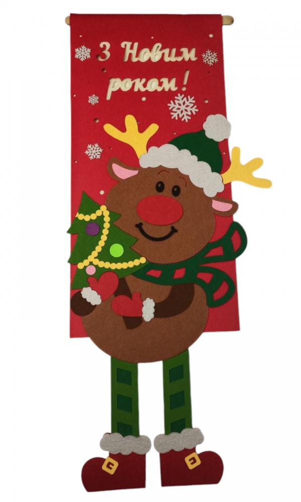 Декор из фетра Аплі Краплі Олень на флаге 2 мм 70x38 см в ассортименте