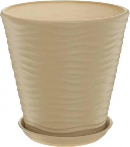 Горщик керамічний Оріана-Запоріжкераміка Нова Хвиля крихта круглий 9,5л бежевий 