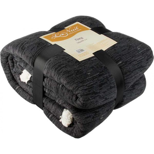 Плед La Nuit модерн темно-серый 160x200 см