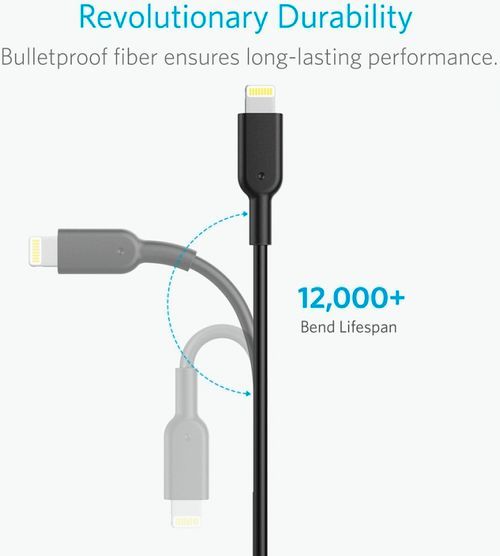 Кабель Anker USB – Apple Lightning 1,8 м чорний (A8433H11) Powerline II 