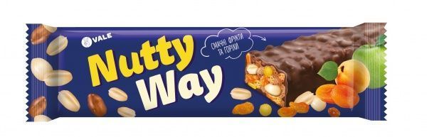 Батончик Vale горіховий NUTTY WAY мюслі з фруктами глазурований 40 г