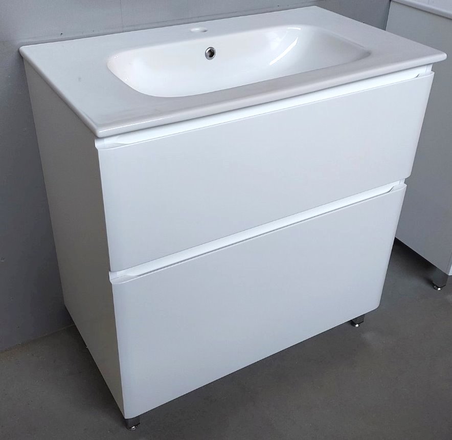 Тумба напольная ЮВЕНТА Ester - 80 белый с умывальником