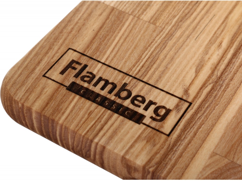 Доска кухонная Flamberg прямоугольная с металлической ручкой 28х19х1,6 см ясень