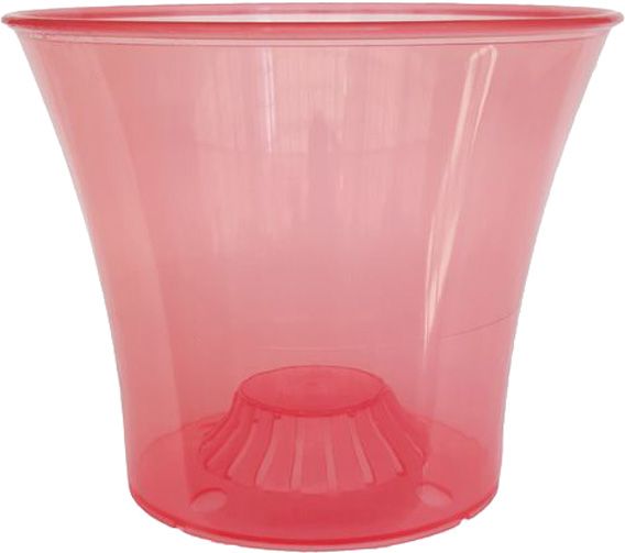 Горщик для орхідей Омела 1,3 л круглий прозорий червоний 