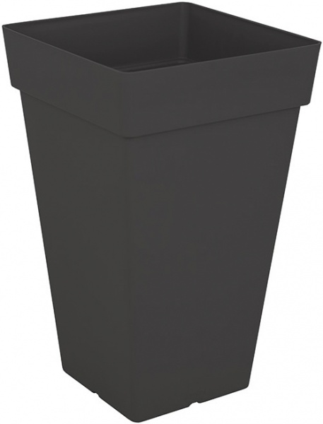 Горшок пластиковый Artevasi Capri квадратный 30л антрацит 