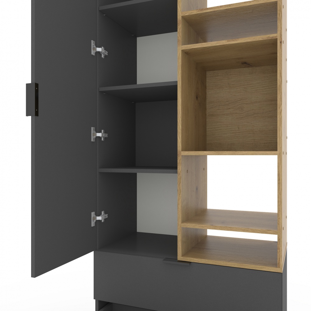 Шкаф Metkas Home A001R 2300х800х420 мм дуб артизан / антрацит