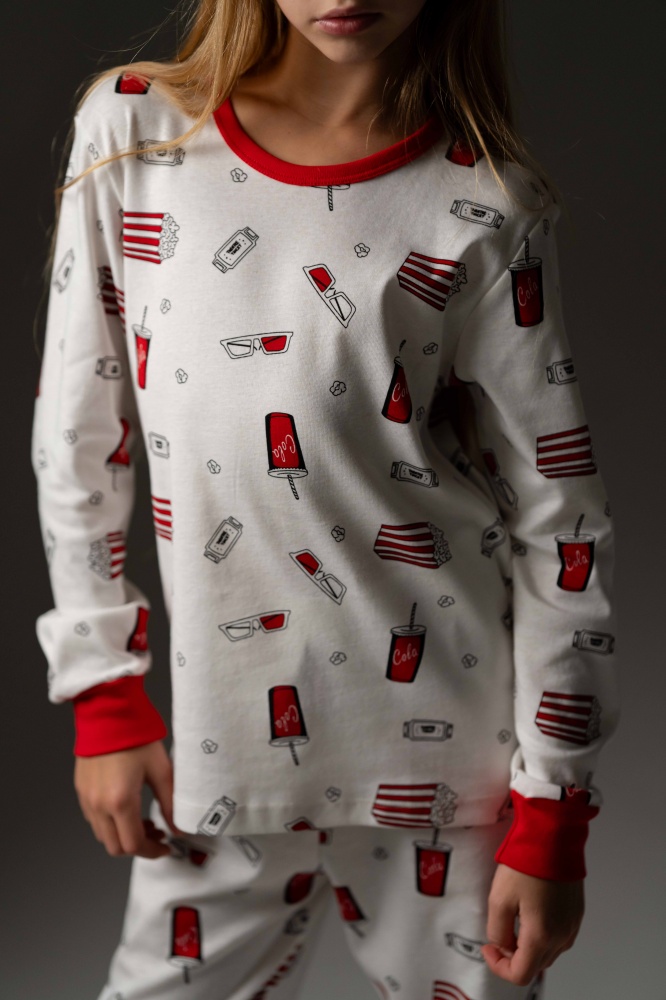 Пижама для девочек German Volf принт кока-кола р.104-110 молочный/с принтом 25124