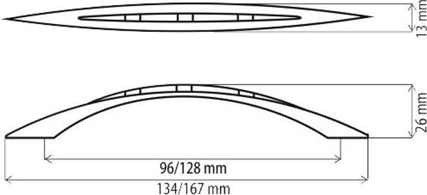 Меблева ручка D-664 G5 128 мм матовий нікель DC