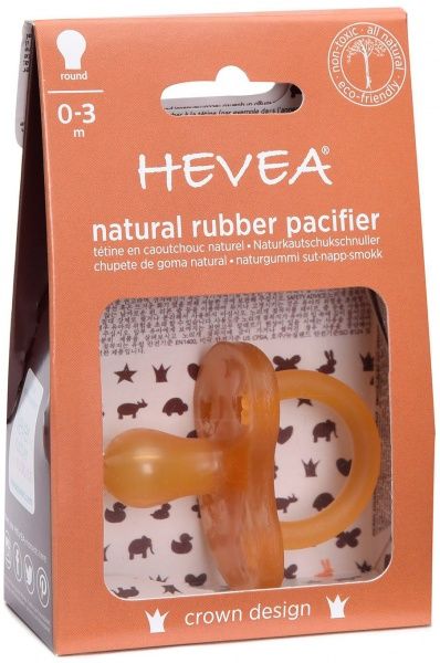 Соска-пустышка Hevea Crown круглая от 3 до 36 месяцев Оранжевая