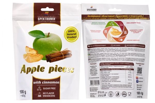 Снеки Spektrumix скибочки яблучні з корицею 100 г 