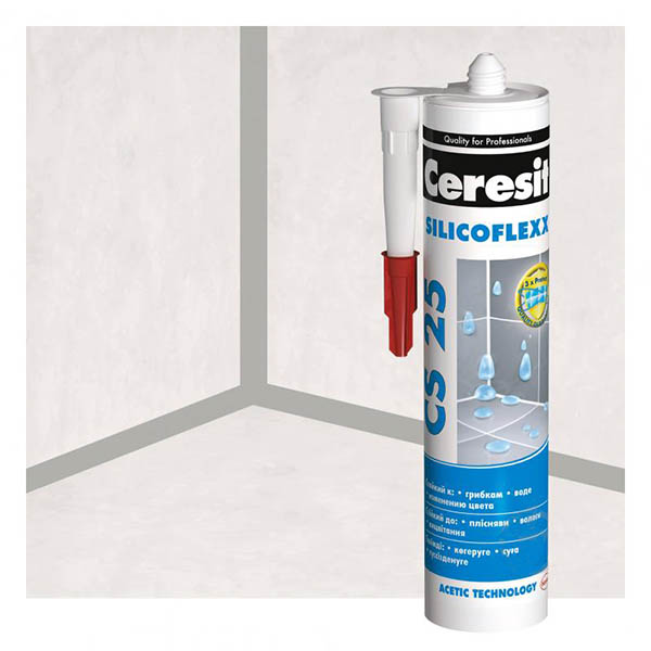 Герметик силіконовий Ceresit CS 25 SILICOFLEXX сріблястий 280 мл