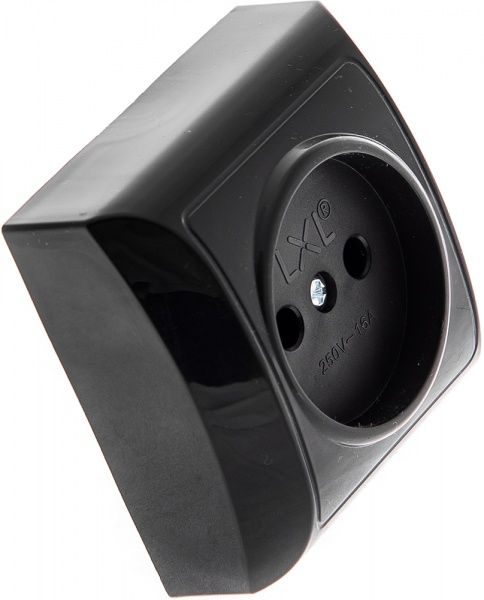 Розетка без заземлення UP! (Underprice) без шторок без кришки чорний 2210 BLACK