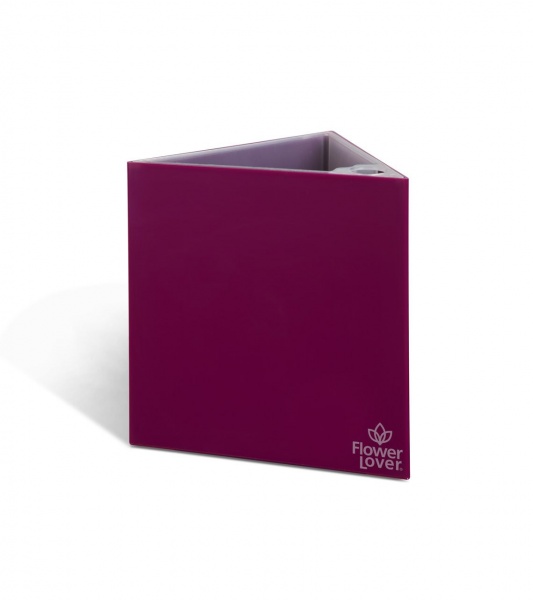 Горщик для квітів Plastkon Triangle Flower Lover трикутний 2,3 л пурпуровий 